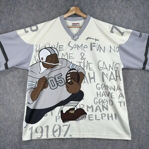 Platinum FUBU Fat Albert Jersey Shirt Mens 2XL White Football Cartoon Graphic